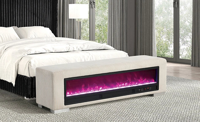 Elnath Bench w/ Visual Crystal Fireplace - Dream Home Furniture & Mattress (Waite Park, MN)