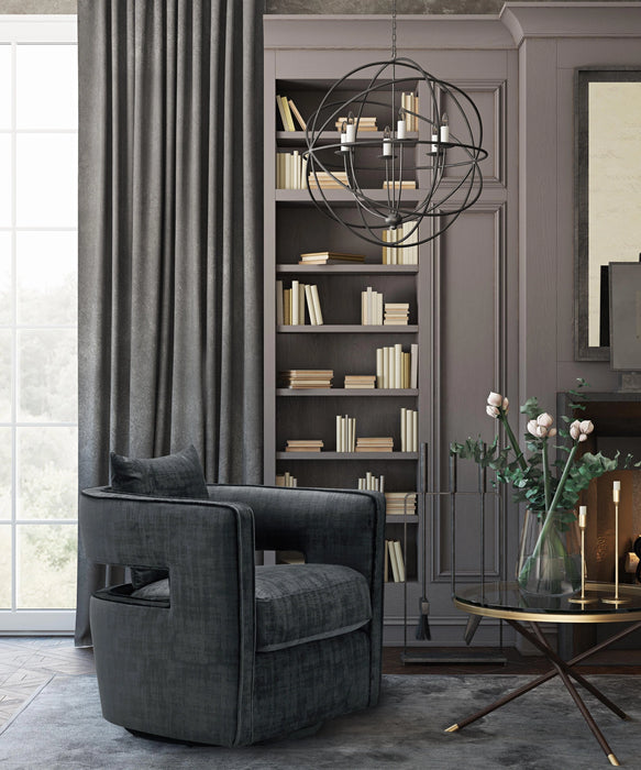 Kennedy Performance Velvet Swivel Accent Chair