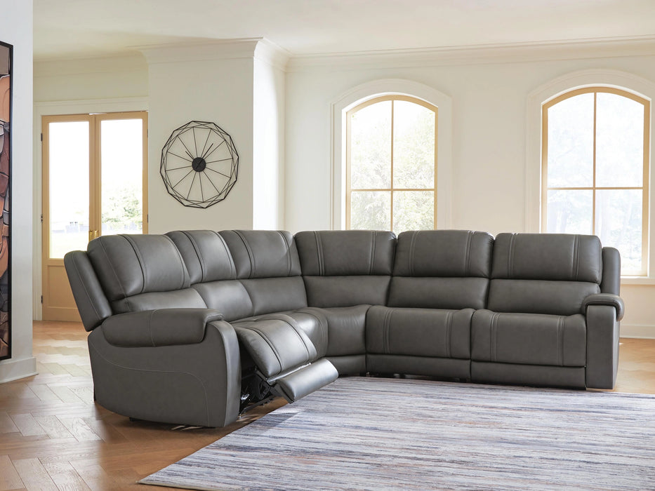 5Z - Pittson Power Reclining Sectional - Dream Home Furniture & Mattress (Waite Park, MN)