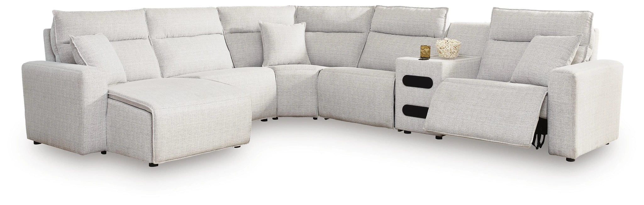 Modmax II Reclining Sectional with Chaise and Audio Console - Dream Home Furniture & Mattress (Waite Park, MN)