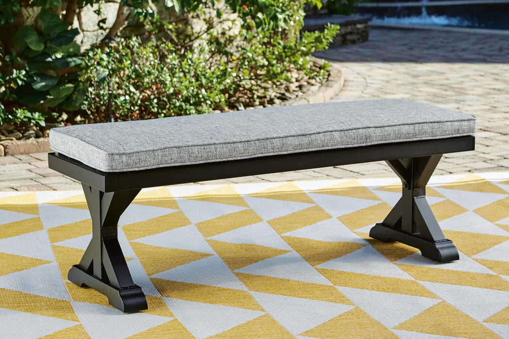 Beachcroft Outdoor Bench with Cushion - Dream Home Furniture & Mattress (Waite Park, MN)