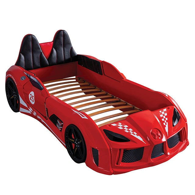 Trackster Bed White, Red,, Black, & Blue - Dream Home Furniture & Mattress (Waite Park, MN)