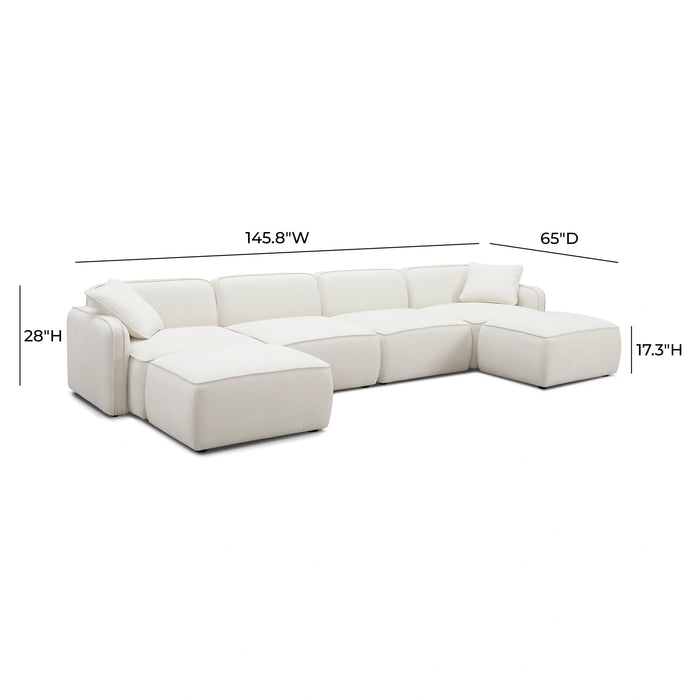 Travie 6-Piece Performance Corduroy Velvet Modular U-Sectional