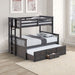 University Twin/Full Bunk Bed Grey, Walnut, & White - Dream Home Furniture & Mattress (Waite Park, MN)