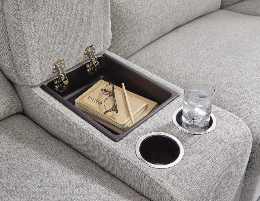 Acklen Place Power Sectional Reclining Sofa with Storage Console - Dream Home Furniture & Mattress (Waite Park, MN)