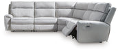 Social Pointe Power Reclining Sectional - Dream Home Furniture & Mattress (Waite Park, MN)