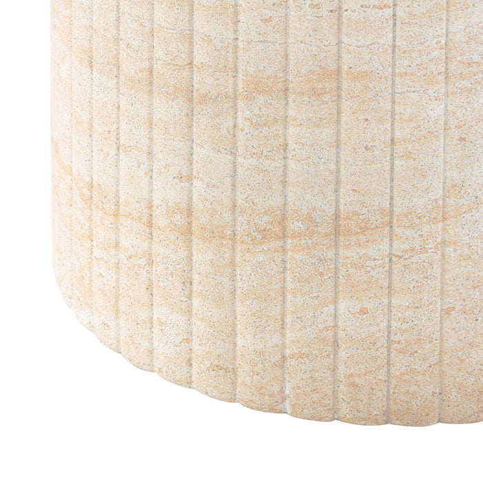 Blossom 54" Washed Faux Travertine Finish Indoor/Outdoor Round Dining Table