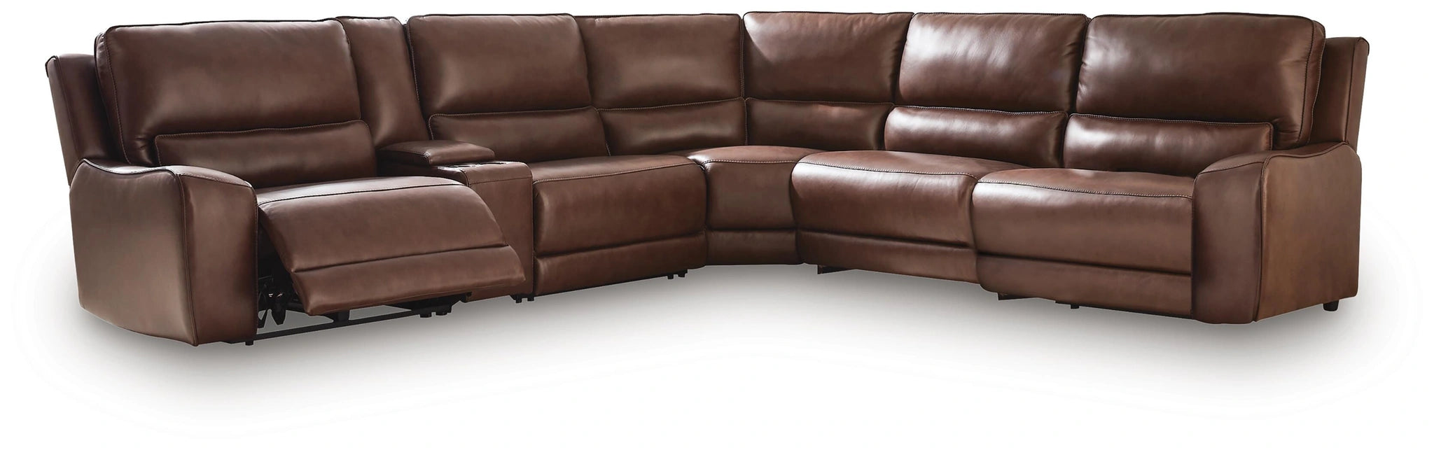 DeepWakes Reclining Sectional with Storage Console - Dream Home Furniture & Mattress (Waite Park, MN)