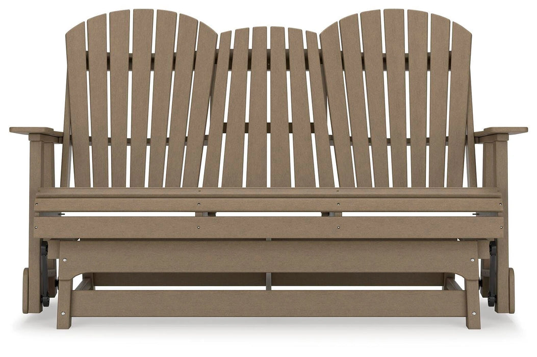 Hyland wave Outdoor Glider Loveseat - Dream Home Furniture & Mattress (Waite Park, MN)