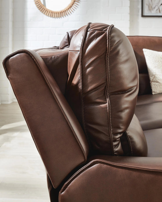 DeepWakes Reclining Sectional with Storage Console - Dream Home Furniture & Mattress (Waite Park, MN)