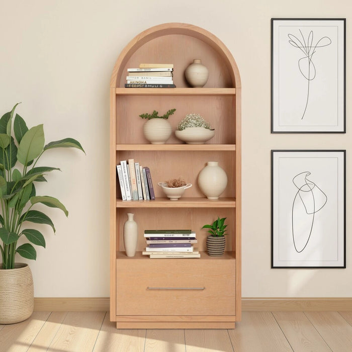 Marlow Wood Bookcase With File Drawer