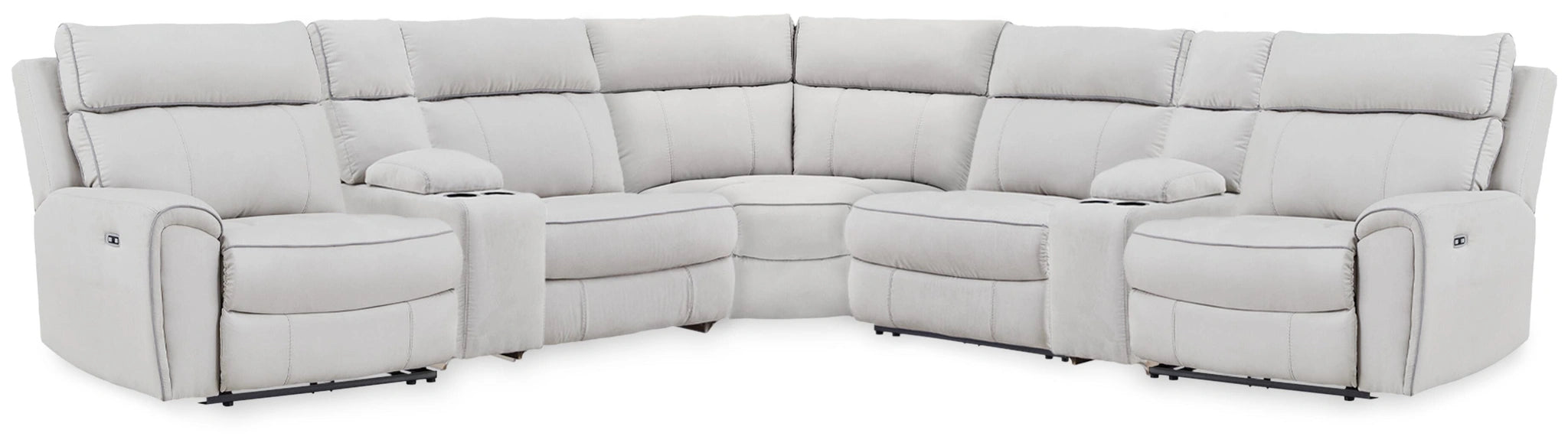 Social Pointe Reclining Sectional with Storage Consoles - Dream Home Furniture & Mattress (Waite Park, MN)
