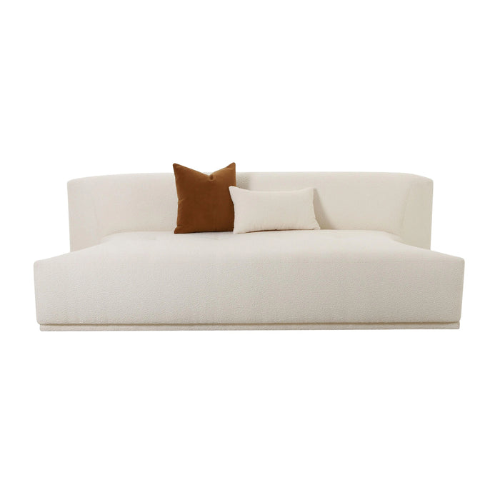 Fickle 84" Cream Performance Boucle Modular Armless Loveseat