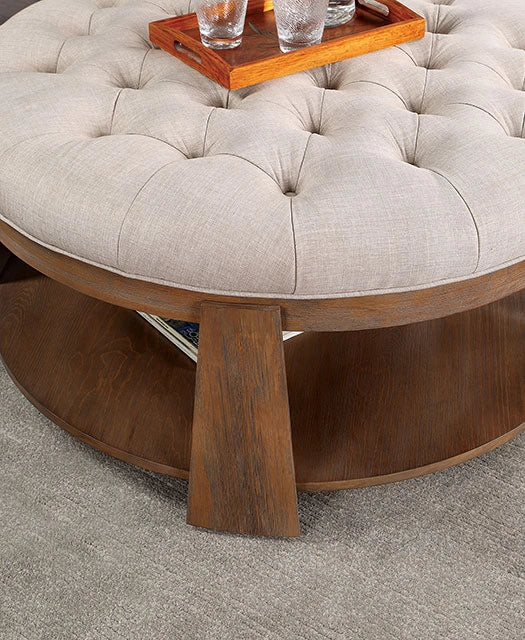 GUIS Round Coffee Table, Beige - Dream Home Furniture & Mattress (Waite Park, MN)
