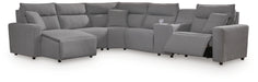 Modmax II Power Reclining Sectional with Chaise and Console - Dream Home Furniture & Mattress (Waite Park, MN)