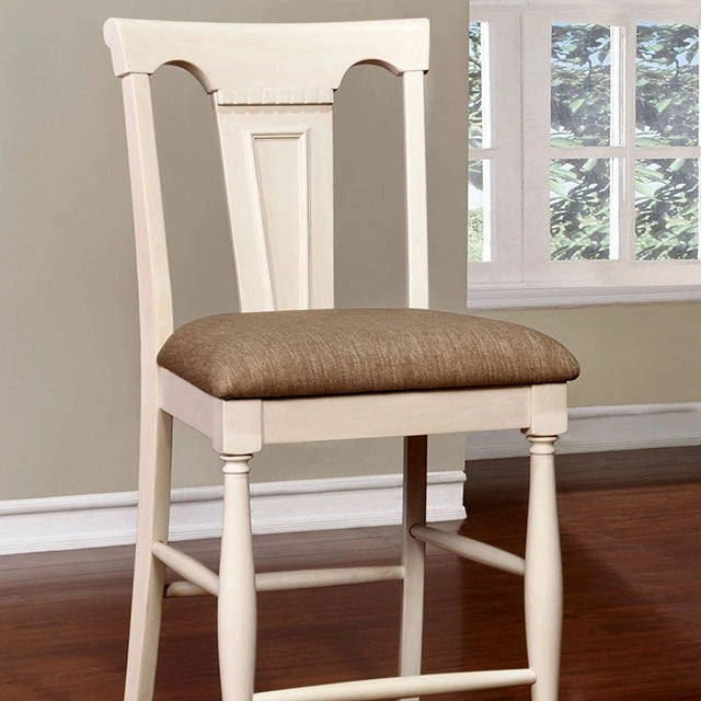 SABRINA Off White/Cherry Ctr.Ht. Chair, Cherry & White (2/CTN) - Dream Home Furniture & Mattress (Waite Park, MN)
