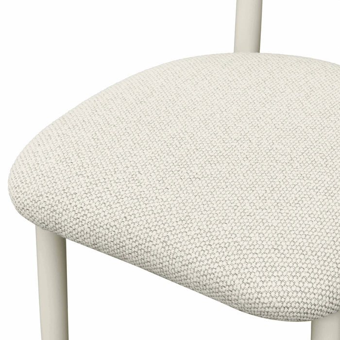 Annika Textured Contract-Grade Fabric Outdoor Dining Side Chair