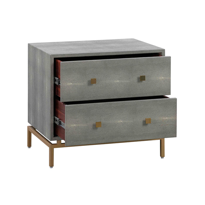 Pesce 25" Faux Shagreen 2-Drawer Nightstand