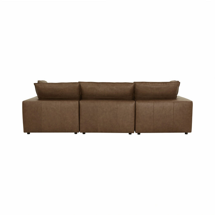 Cali 4-Piece Brown Leather Modular Sectional