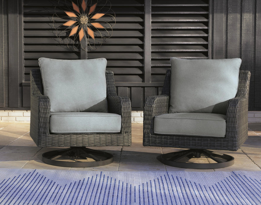 Elite Park Outdoor Swivel Lounge with Cushion - Dream Home Furniture & Mattress (Waite Park, MN)