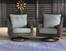Elite Park Outdoor Swivel Lounge with Cushion - Dream Home Furniture & Mattress (Waite Park, MN)