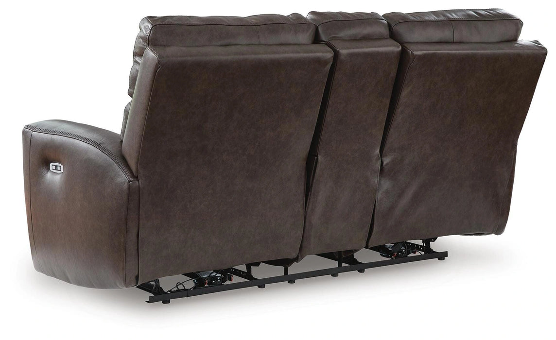 Crossplex Power Reclining Loveseat with Console - Dream Home Furniture & Mattress (Waite Park, MN)