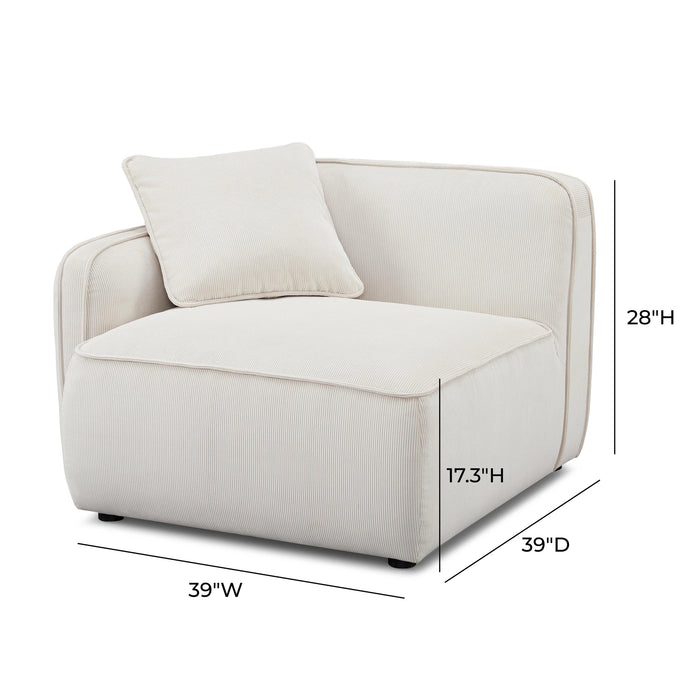 Travie Performance Corduroy Velvet Corner Chair