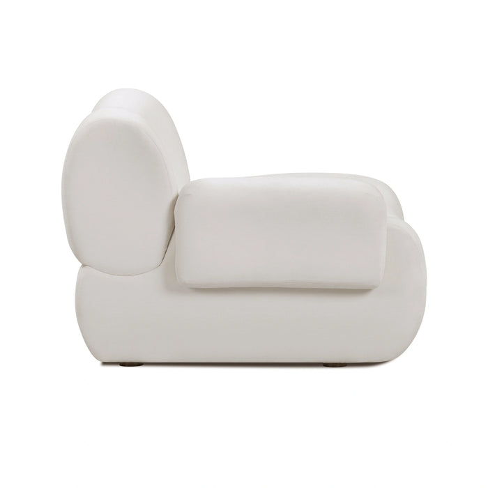 Zenith Contract-Grade Upcycled Fabric Cream Corner Chair