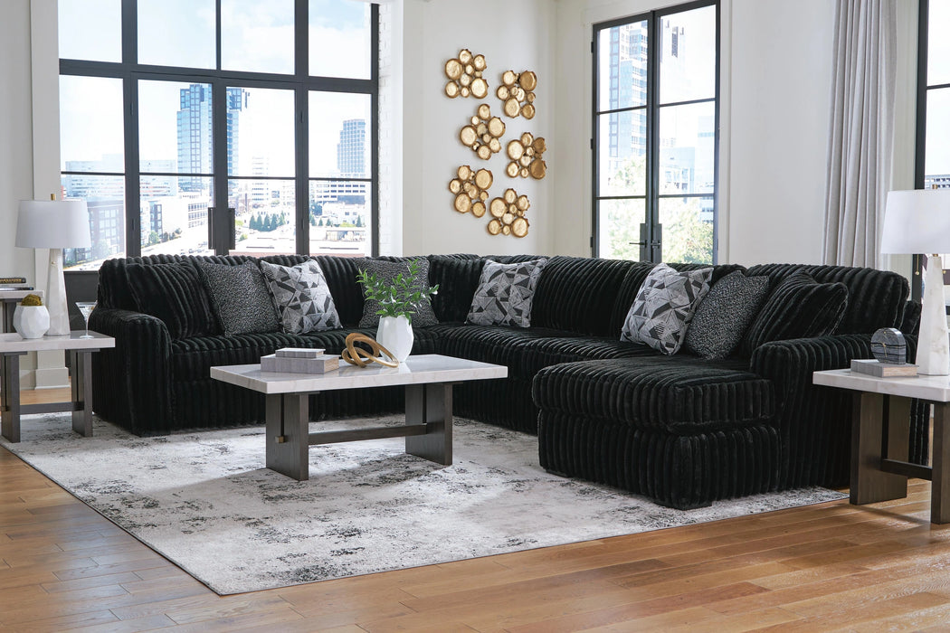 Midnight-Madness Sectional with Chaise - Dream Home Furniture & Mattress (Waite Park, MN)
