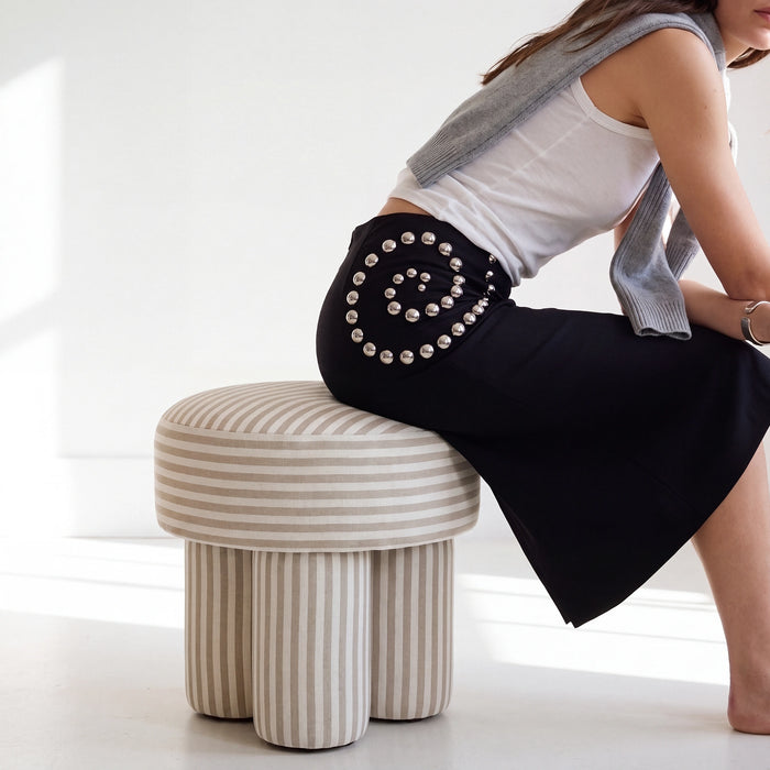 Masha Performance Linen Accent Stool