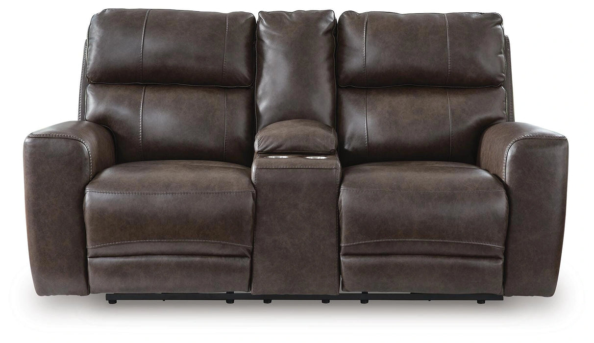 Crossplex Power Reclining Loveseat with Console - Dream Home Furniture & Mattress (Waite Park, MN)