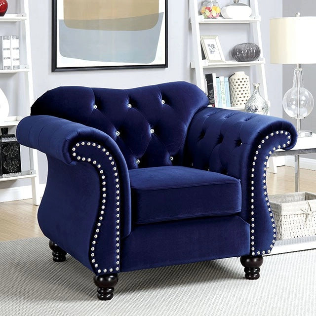Jolanda Chair Blue & Grey - Dream Home Furniture & Mattress (Waite Park, MN)