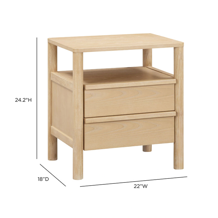 Tyra 22" Ash 2-Drawer Nightstand