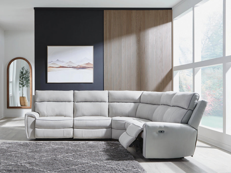 Social Pointe Power Reclining Sectional - Dream Home Furniture & Mattress (Waite Park, MN)
