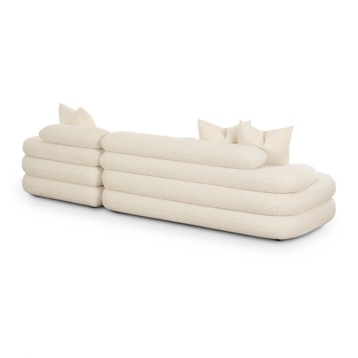 Lulu 2-Piece Cream Performance Boucle L-Shaped Sectional
