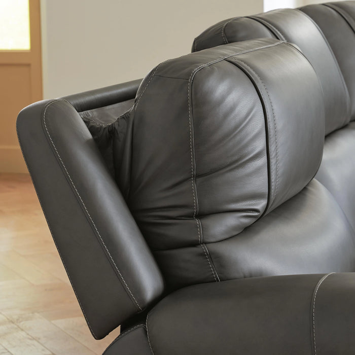5Z - Pittson Power Reclining Sectional Loveseat - Dream Home Furniture & Mattress (Waite Park, MN)