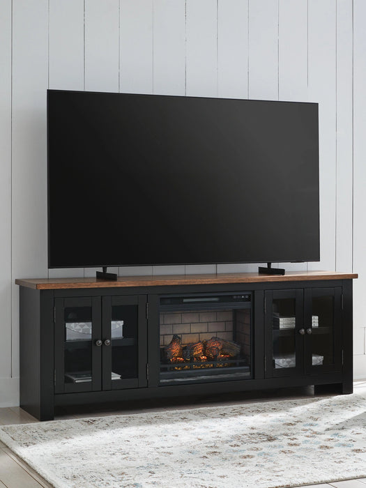 Wildenauer 76" TV Stand with Electric Fireplace - Dream Home Furniture & Mattress (Waite Park, MN)