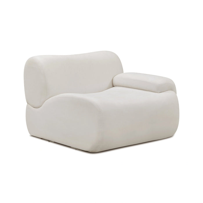 Zenith Contract-Grade Upcycled Fabric Cream Corner Chair