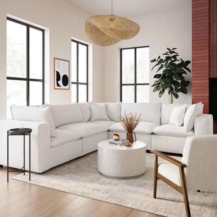 Cali 5-Piece Brown Leather Modular L-Sectional