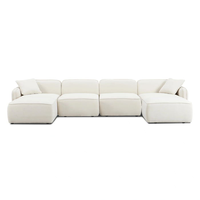 Travie 6-Piece Performance Corduroy Velvet Modular U-Sectional