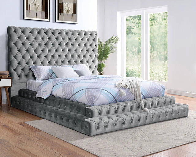Stefania Bed Grey & Queen - Dream Home Furniture & Mattress (Waite Park, MN)
