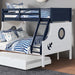 Nautia Twin/Full Bunk Bed Black & White - Dream Home Furniture & Mattress (Waite Park, MN)