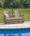 Hyland wave Outdoor Glider Loveseat - Dream Home Furniture & Mattress (Waite Park, MN)