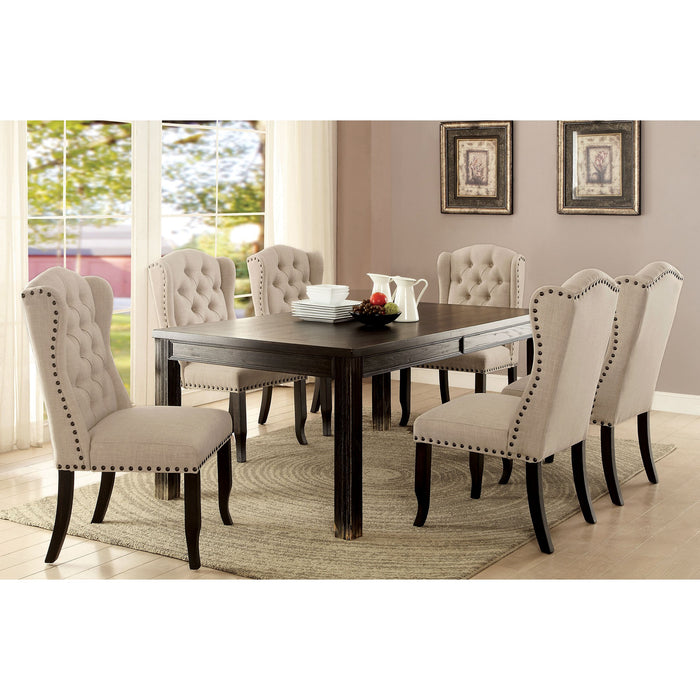 Sania 7 Pc Dining Table Set Black - Dream Home Furniture & Mattress (Waite Park, MN)