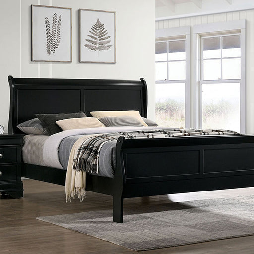 Louis Philippe E.King Bed Black, Cherry, & Gray - Dream Home Furniture & Mattress (Waite Park, MN)