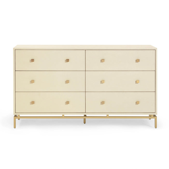 Pesce 57" Faux Shagreen 6-Drawer Dresser
