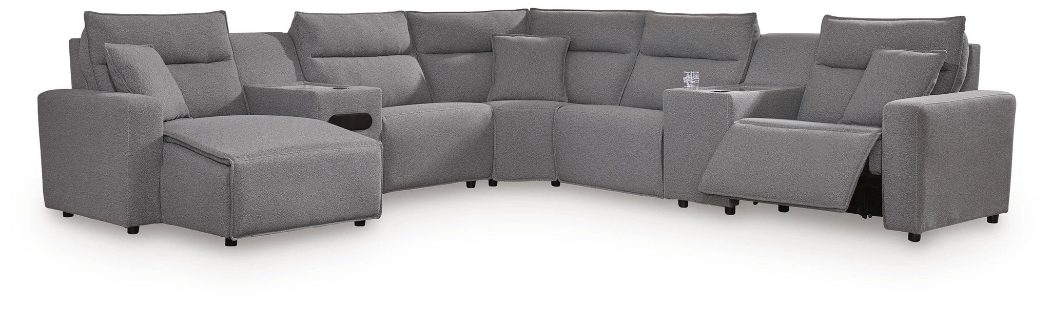 Modmax II Power Reclining Sectional with Chaise and Audio Console - Dream Home Furniture & Mattress (Waite Park, MN)
