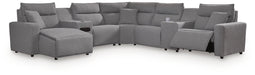 Modmax II Power Reclining Sectional with Chaise and Audio Console - Dream Home Furniture & Mattress (Waite Park, MN)