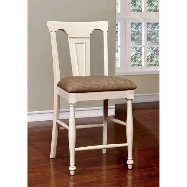 SABRINA Off White/Cherry Ctr.Ht. Chair, Cherry & White (2/CTN) - Dream Home Furniture & Mattress (Waite Park, MN)