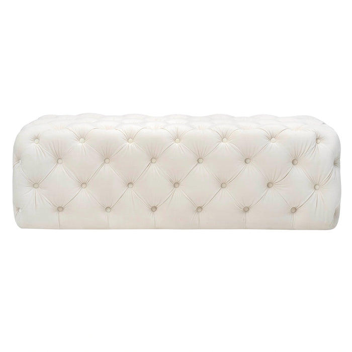 Kaylee 49" Performance Velvet Tufted Jumbo Ottoman